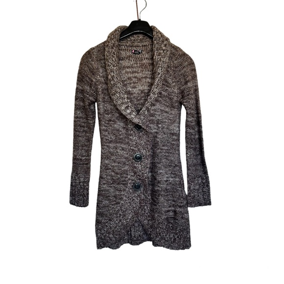 kiss it Sweaters - Kiss It Y2k Chunky Cozy  Sweater Cardigan Dark Purple Size Small